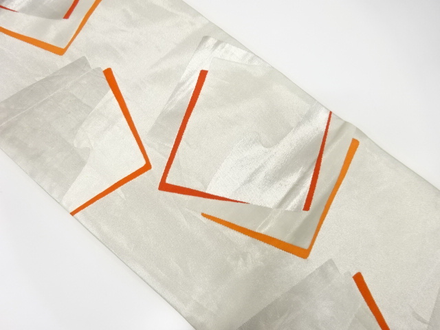 JAPANESE KIMONO / ANTIQUE FUKURO OBI / SILK / WOVEN SHIKISHI PATTERN